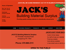 Tablet Screenshot of jackssurplus.com